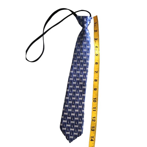 Toddler Boy  adjustable Tie Color Blue/ Grey - Picture 3 of 3